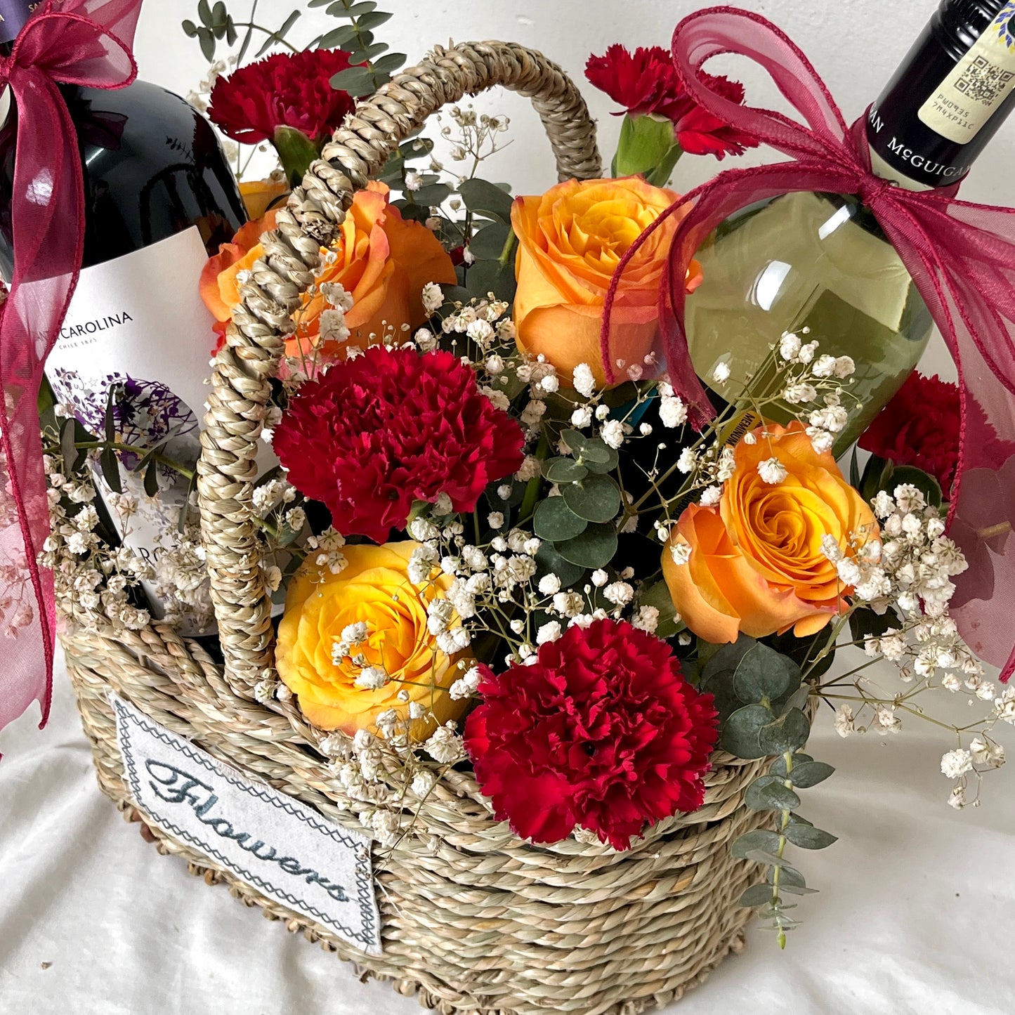 Wine Flower Basket