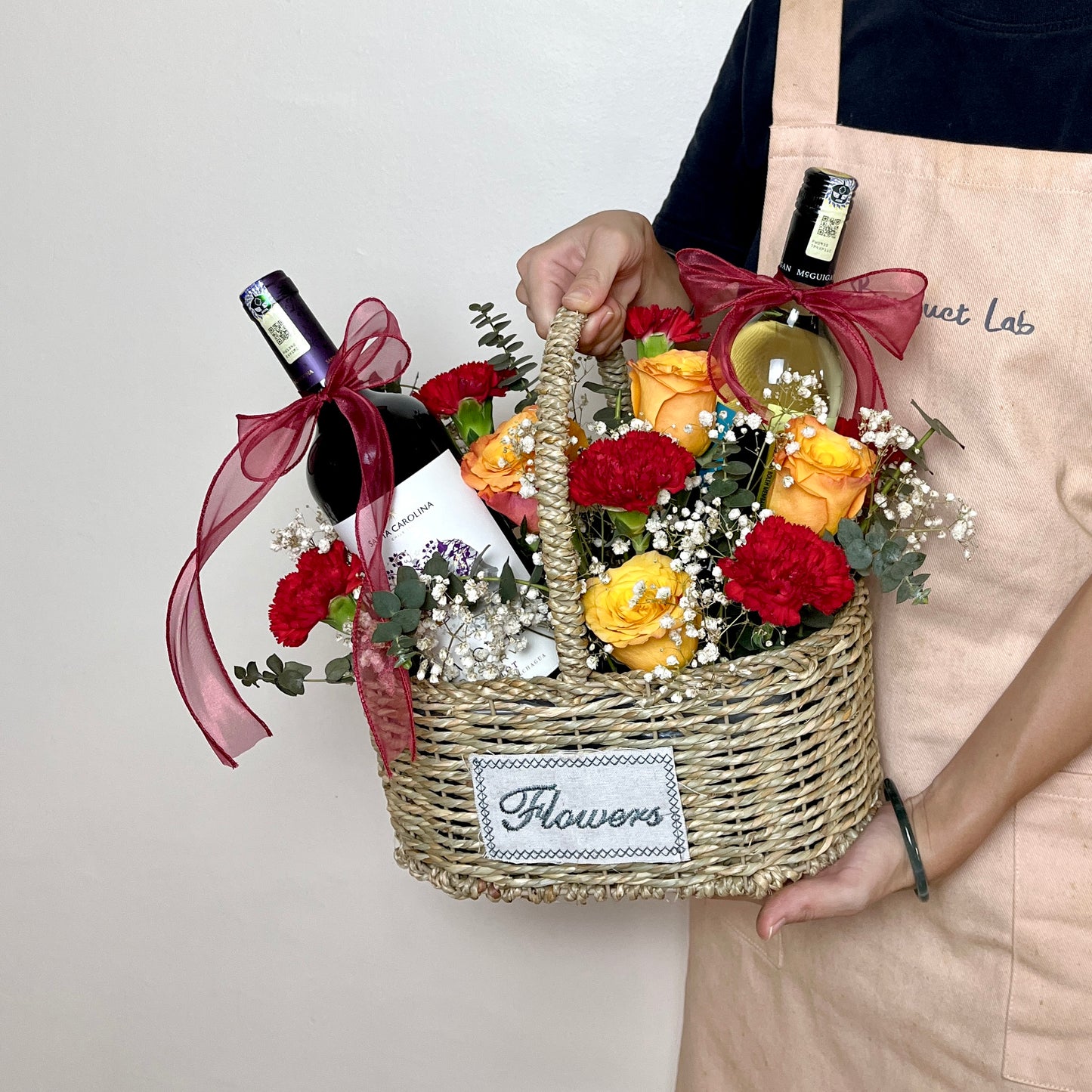 Wine Flower Basket