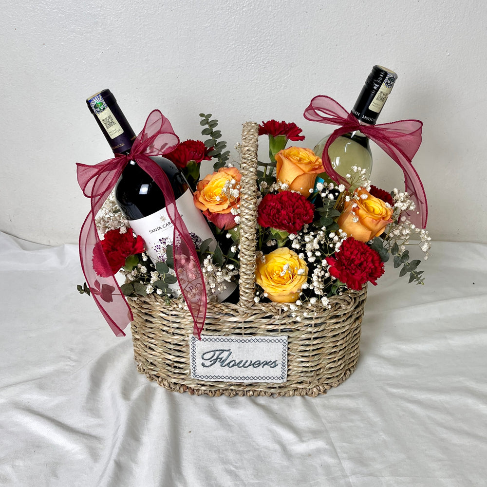 Wine Flower Basket