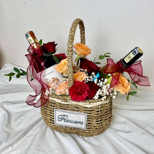 Wine Flower Basket